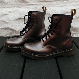 Dr Martens pewter metallic boots